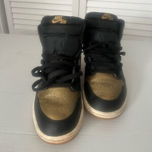 Nike Black and Gold High-Top Sneakers